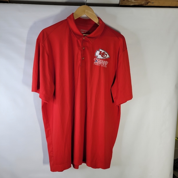 Nike Golf Dri-Fit Polo KC Chiefs/Community America Credit Union Size XL Red - Picture 1 of 6